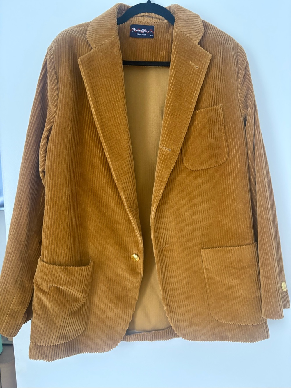 Rowing Blazers Corduroy Blazer in Mustard Gold Brown Oversized